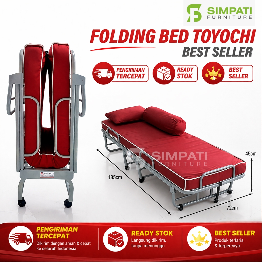 Ranjang Lipat  - Folding Bed - Extra Bed - Toyochi Uk 72 cm x 185 cm x 40 cm