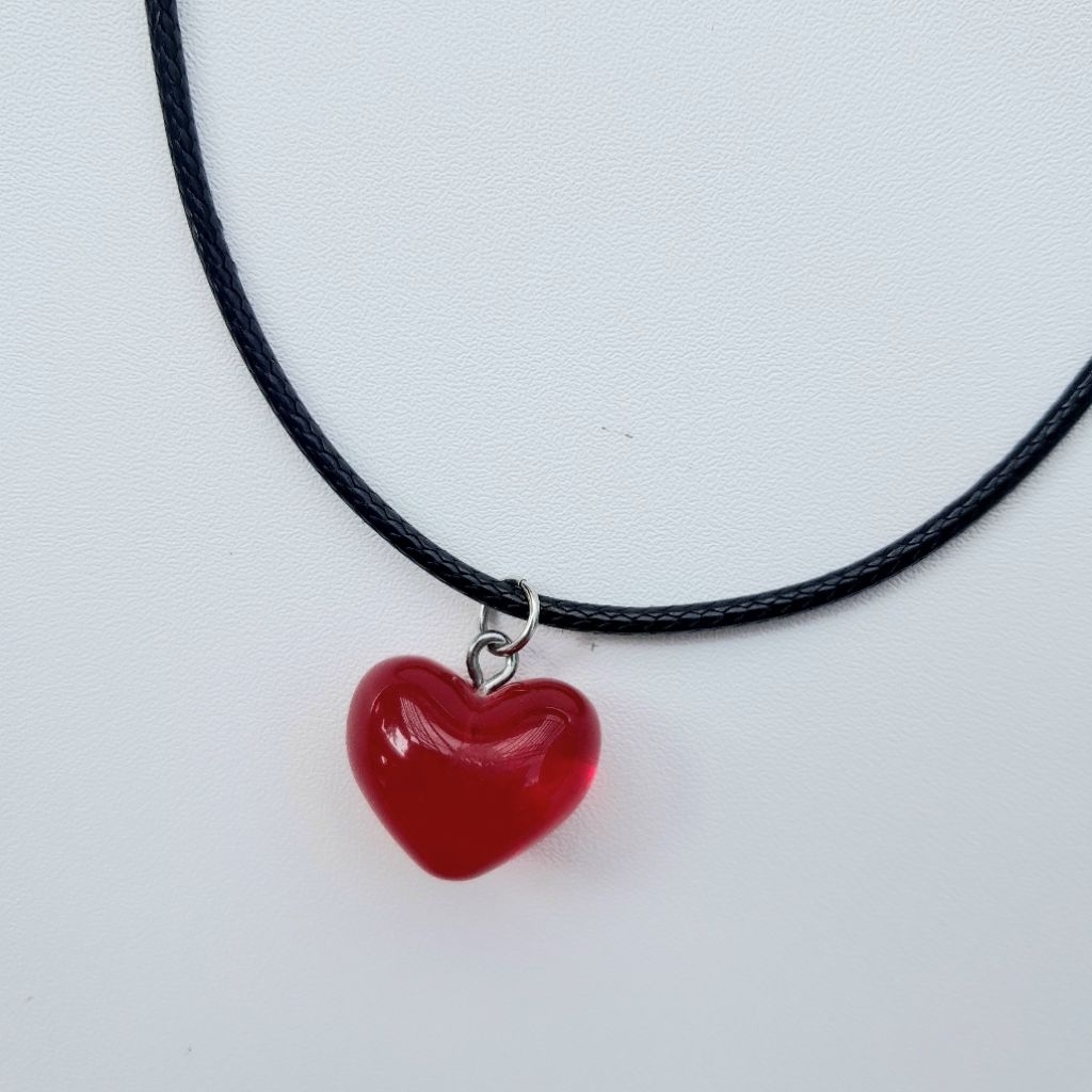 Kalung love merah delima//preety love pendant//kalung love merah premium//kalung love merah termurah