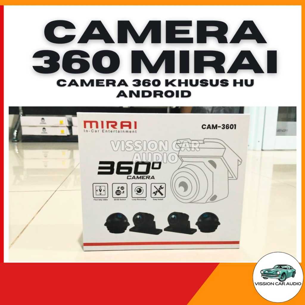 KAMERA PARKIR 360° DERAJAT MIRAI CAM 3601 / KAMERA PARKIR MOBIL 360° DERAJAT / KAMERA 360 MOBIL