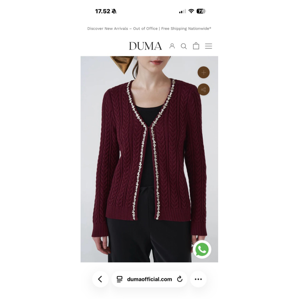 Duma Claus Cardigan Maroon