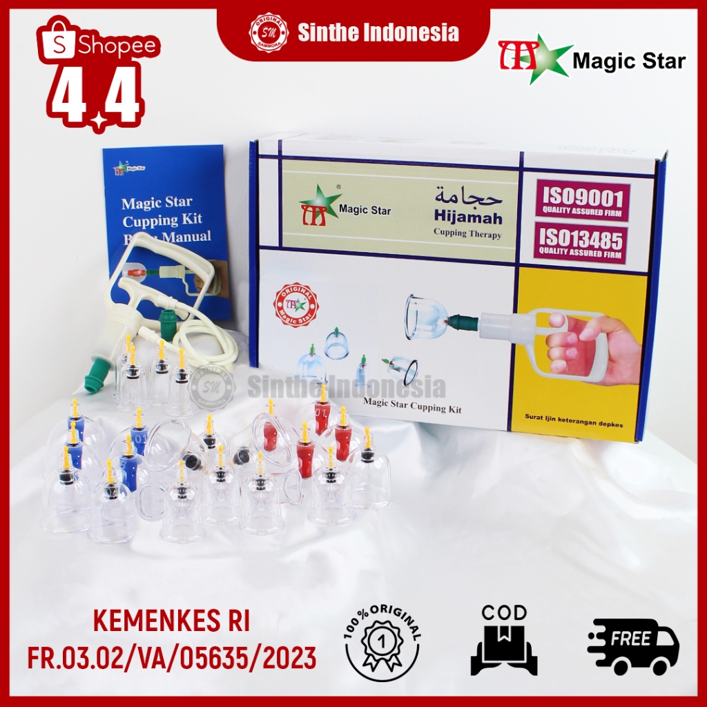 Kop Angin Isi 24 Kop Original Murah Tebal Lengkap / Alat Bekam isi 24 pcs Magic Star Cupping Therapy