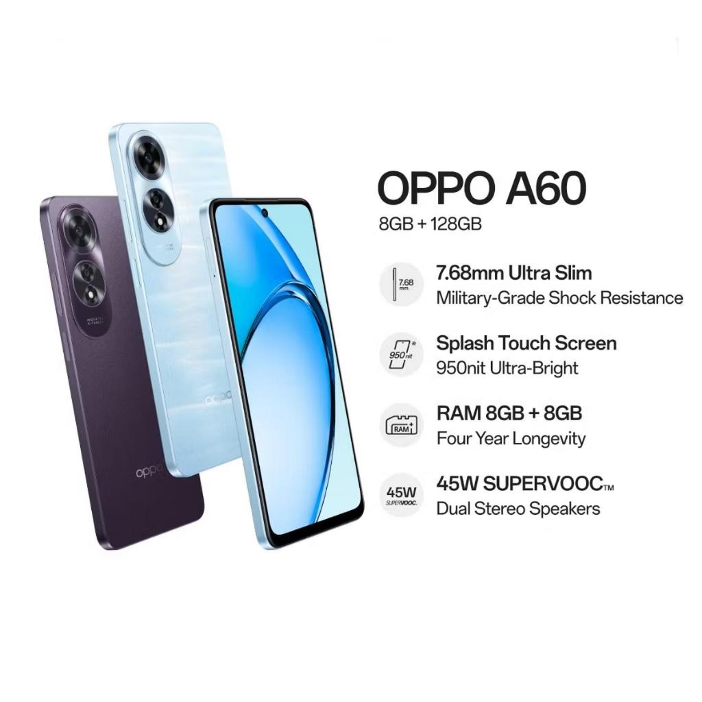 Oppo A60 Ram 8/256GB 8/128GB OPPO A60 8/128 8/256 GARANSI FULLSET Oppo A60 8/128GB 8/256GB Snapdrago