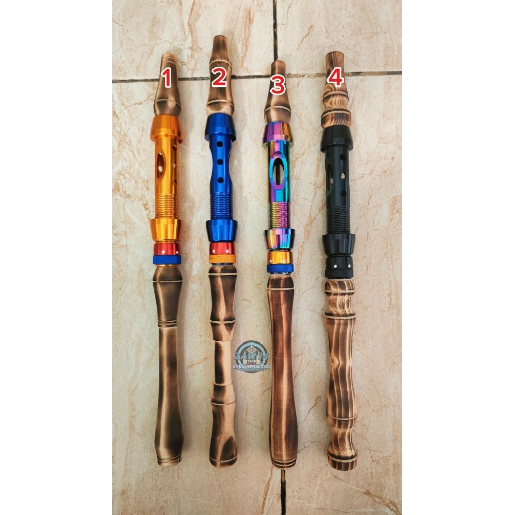 SET LENGKAP GAGANG JORAN UDANG KAYU JATI REEL SEAT TITANIUM