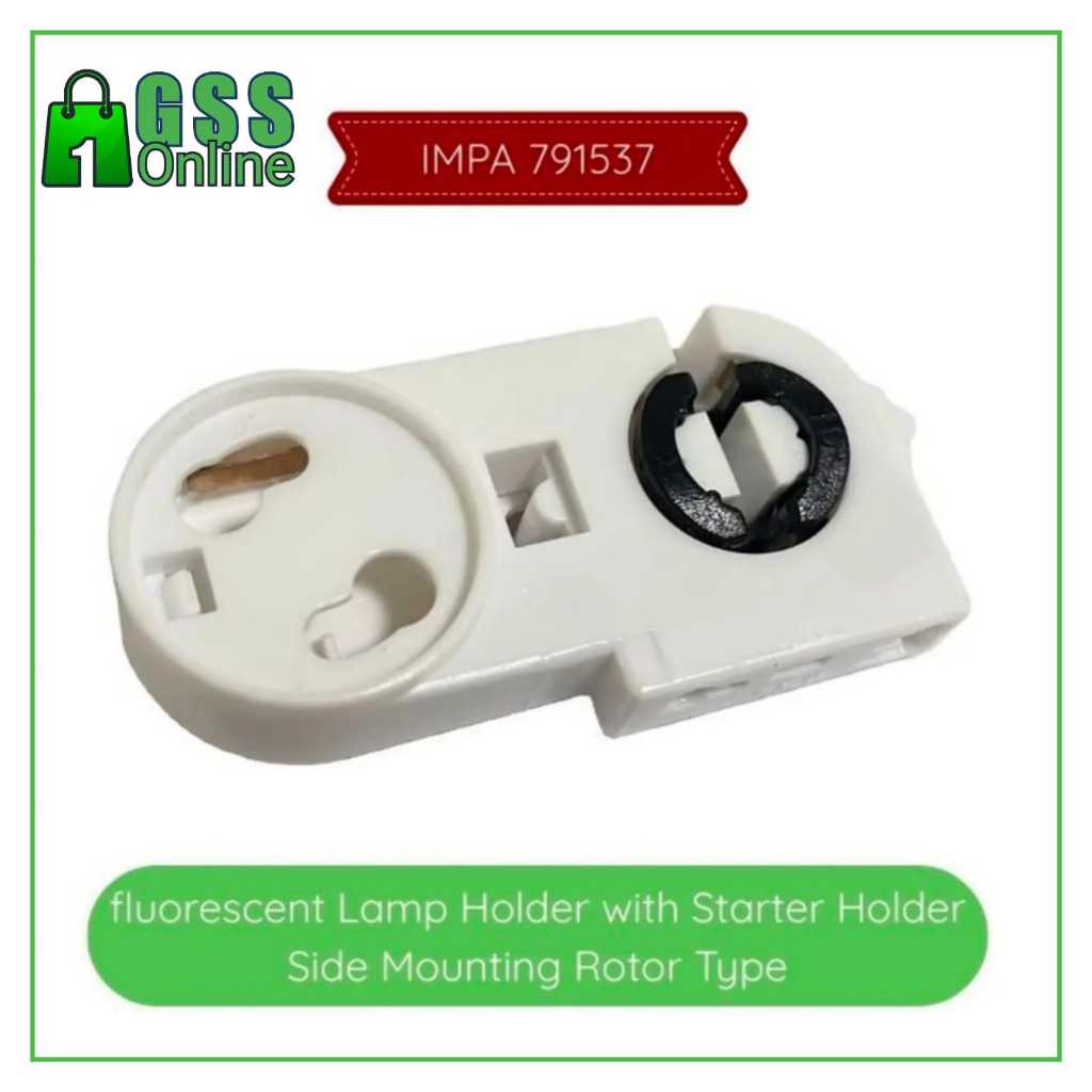 Fitting Lampu TL + Starter IMPA 791537 Side Mount – Lamp Holder Fluorescent T8/T12