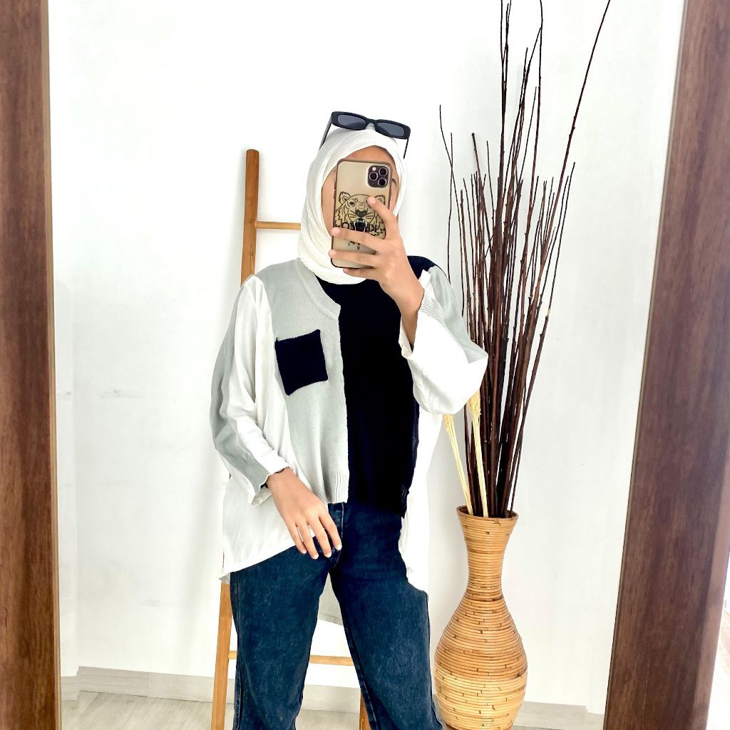 FLORENZA TOP - FLOTTILICIOUS / Baju Atasan Wanita / Kain Katun Mix Knit / Korean Style / Baju Wanita
