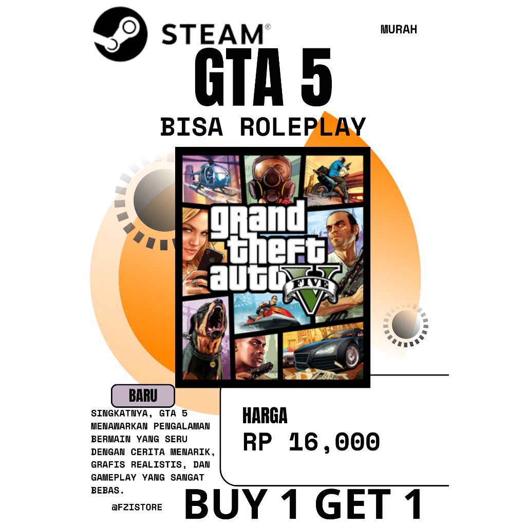 GTA 5 / GTA V BISA ROLEPLAY PC STEAM ORIGINAL