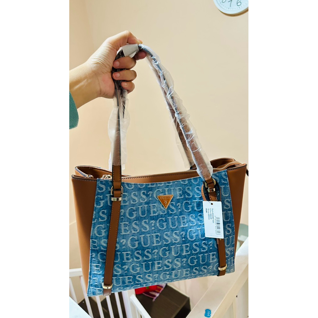 (FUJIDINAR) GUESS ERICA DENIM TOTE ORIGINAL TAS WANITA BRANDED