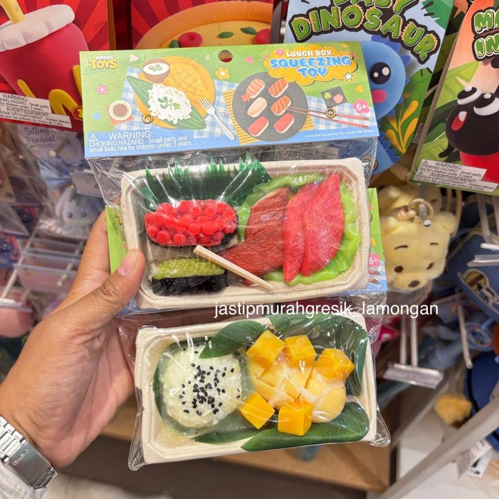 Mainan Squishy MINISO Lunch Box Squeezing Toy Set Makanan Anak Lucu | Miniso Toys