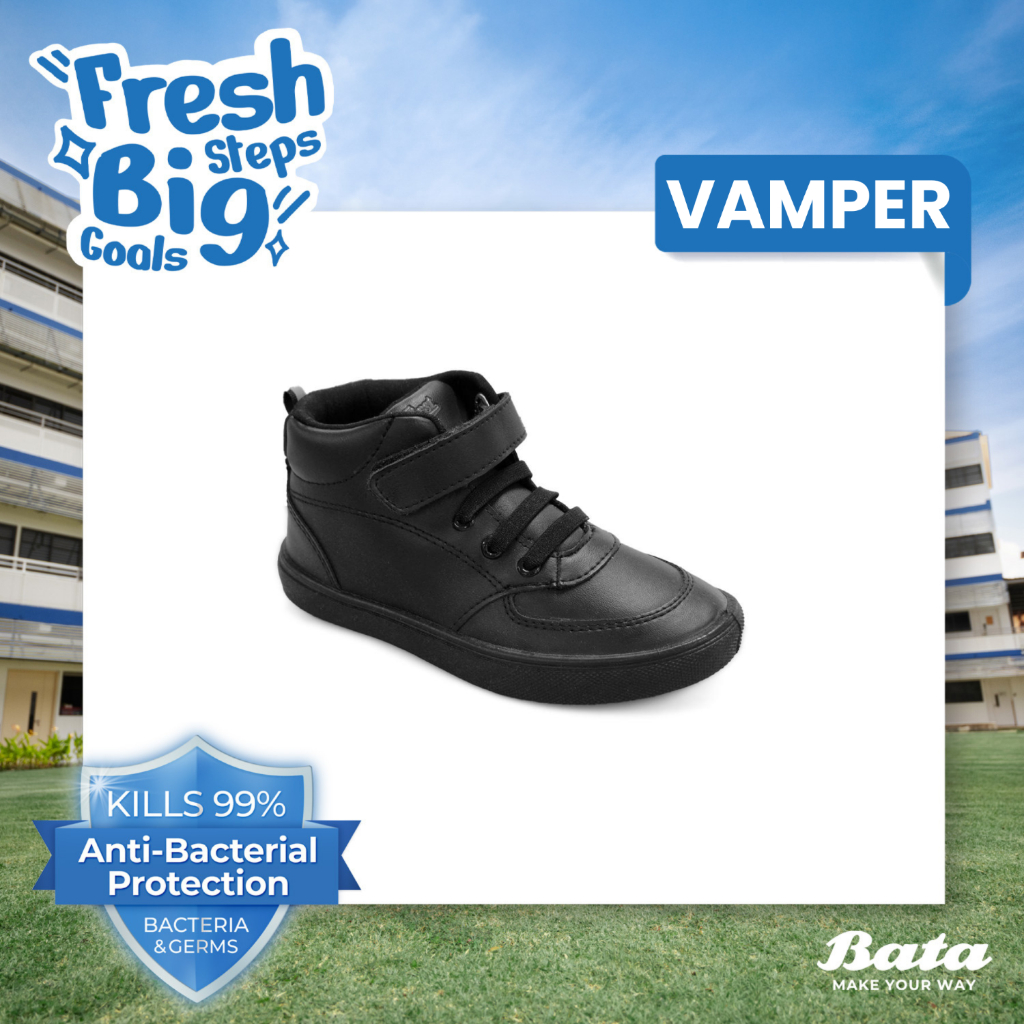 [BTS | 4-10 Tahun] BATA B-FIRST - VAMPER VELCRO HI-TOP "Anti Bacterial" Sepatu Sneakers Sekolah Anak