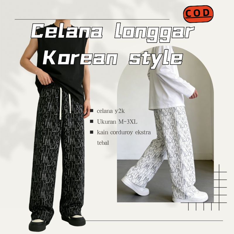 celana panjang pria celana murah celana cowok celana corduroy pria gaya korea model terbaru unisex