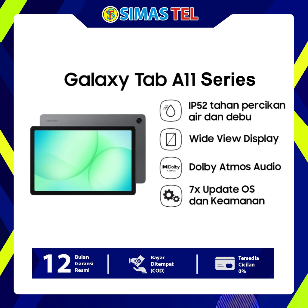 SAMSUNG TAB A11 WIFI/LTE 4G RAM 4/64 GB - GARANSI RESMI