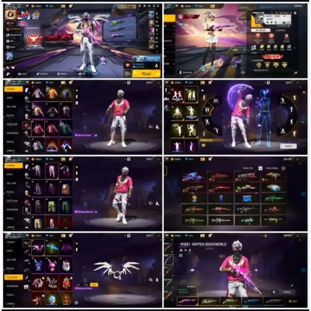 BISA COD Akun Free Fire Sultan LV MAX Diamond Bundle