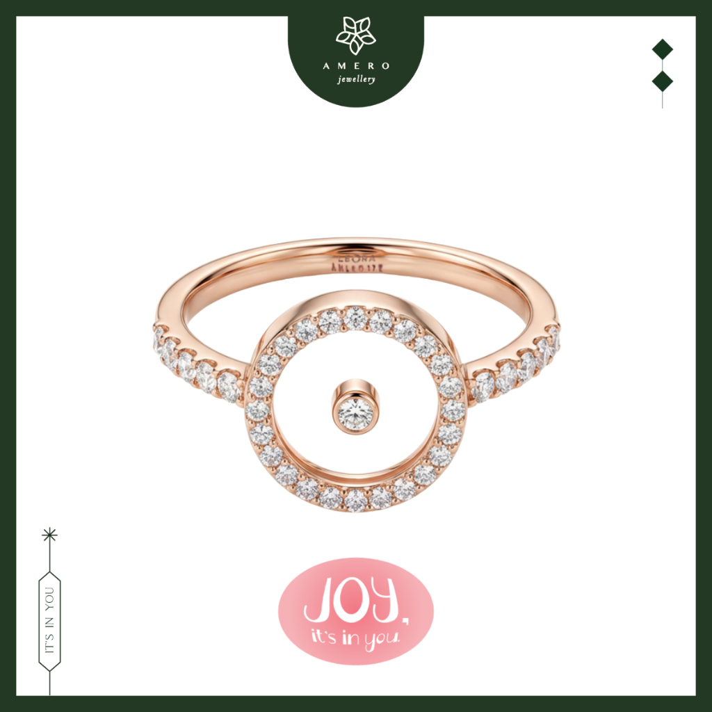 Cincin Emas Rose Gold 17K Leora LR-51 Amero Jewellery