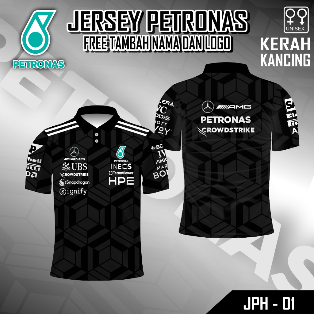 Polo Jersey Mercedes Petronas F1 Kaos Racing Formula Baju Motorsport