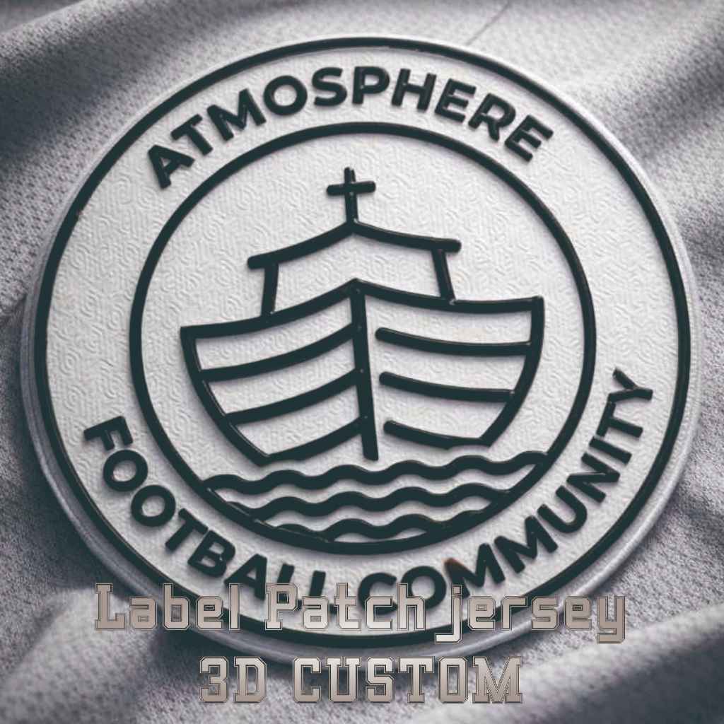 Label Patch Jersey Custom Rubber Polyester 3D Hotmelt Velcro Ukuran Standar