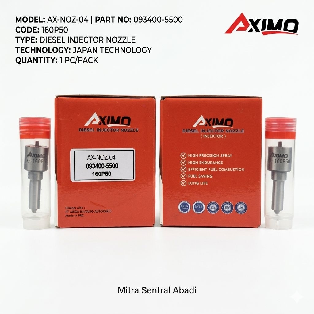 NOZZLE MITSUBISHI PS100 AX-NOZ-04 PREMIUM - NOSEL INJEKSI 093400-5500 / 160P50