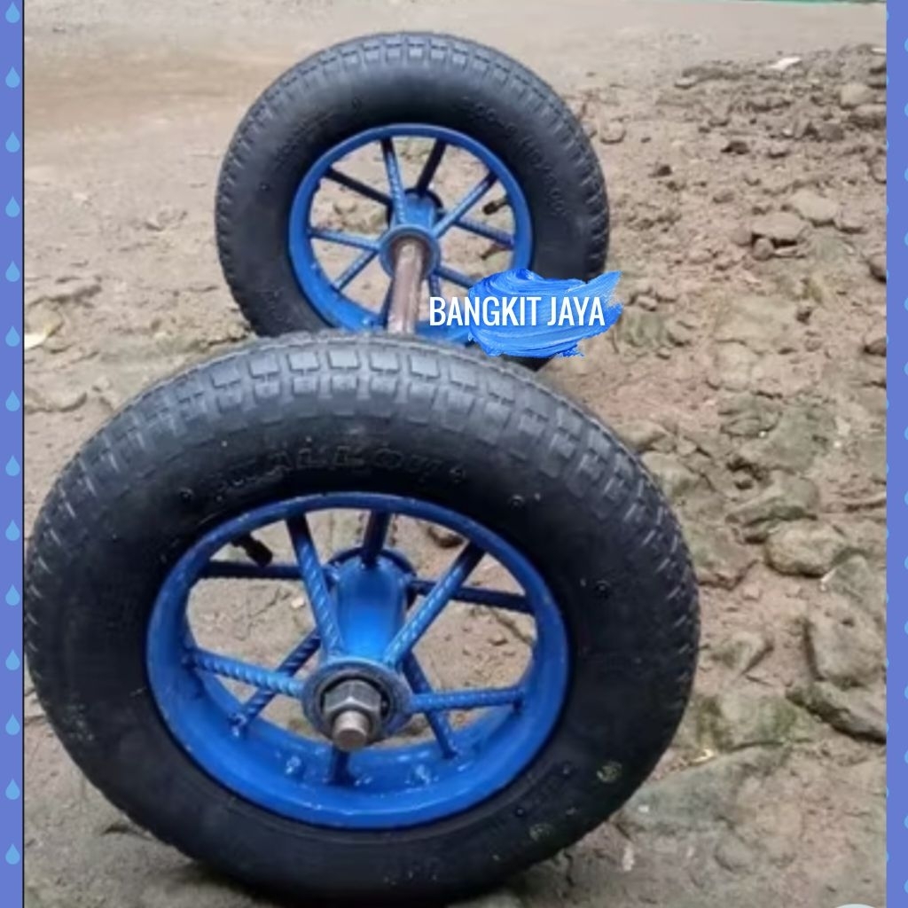 Roda Gerobak Ring 8 Lengkap As Panjang