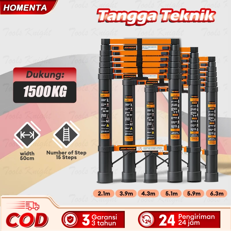 Tangga Lipat Aluminium Teleskopik tangga teleskopik Multifungsi kualitas tinggi Tangga aluminium tel