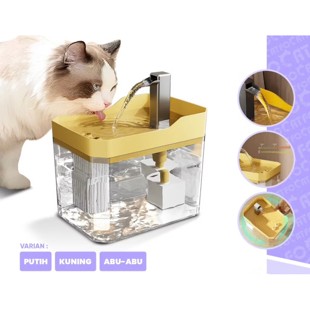 Tempat Minum Otomatis / Tempat Minum Kucing / Pet Water Feeder / Air Mancur Hewan / Keran Air Otomat