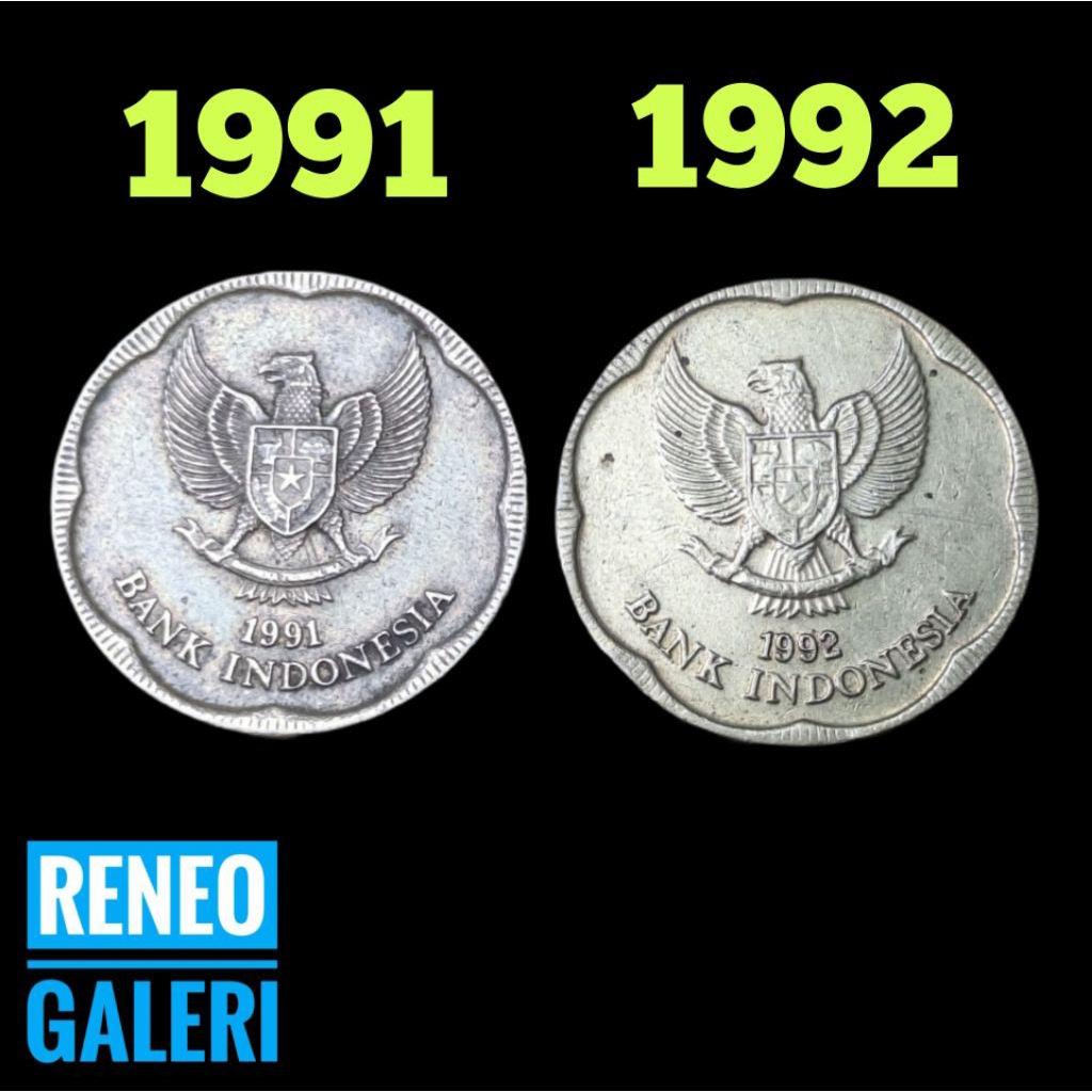 VF Paket 2 Variasi b500 Melati Besar koin asli tahun 1991 1992 Uang kuno logam original Indonesia