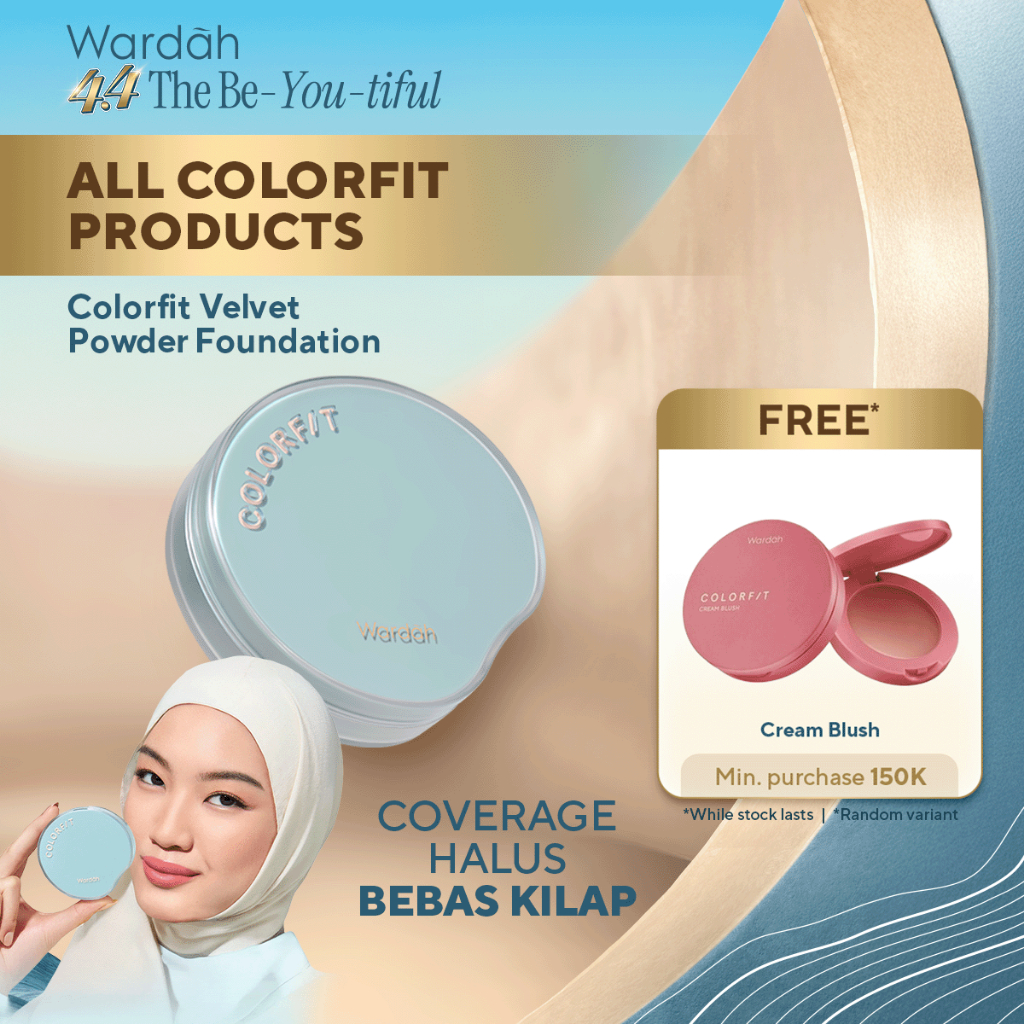 NEW WARDAH TWC Colorfit Velvet Powder Foundation 11 g - Two Way Cake No 1 di Indonesia, Medium-to-Hi