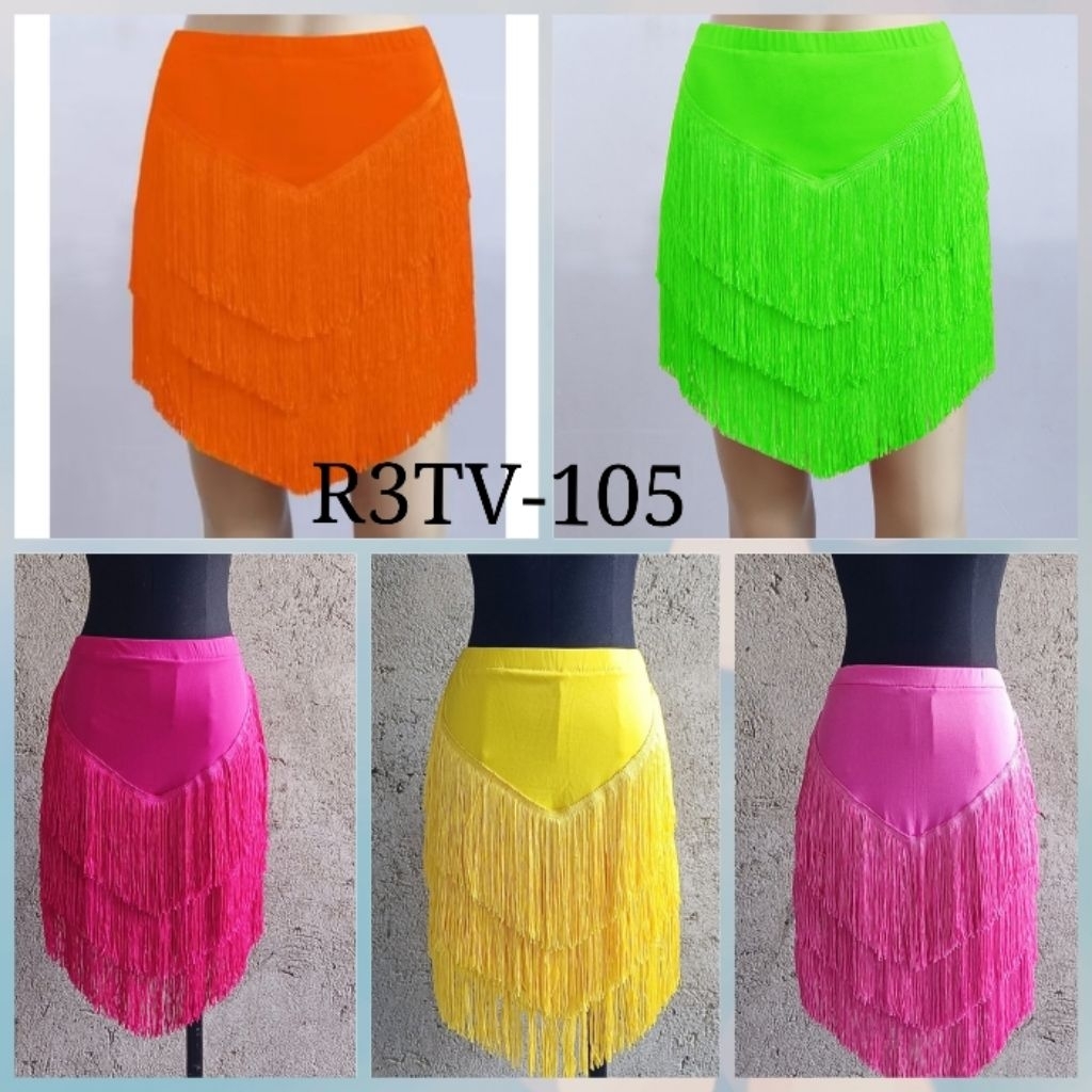 Rok Rumbai V 3T (B) Rok Line Dance Belly Dance Salsa Latin Kostum Model Baru Import  Terlaris Termur