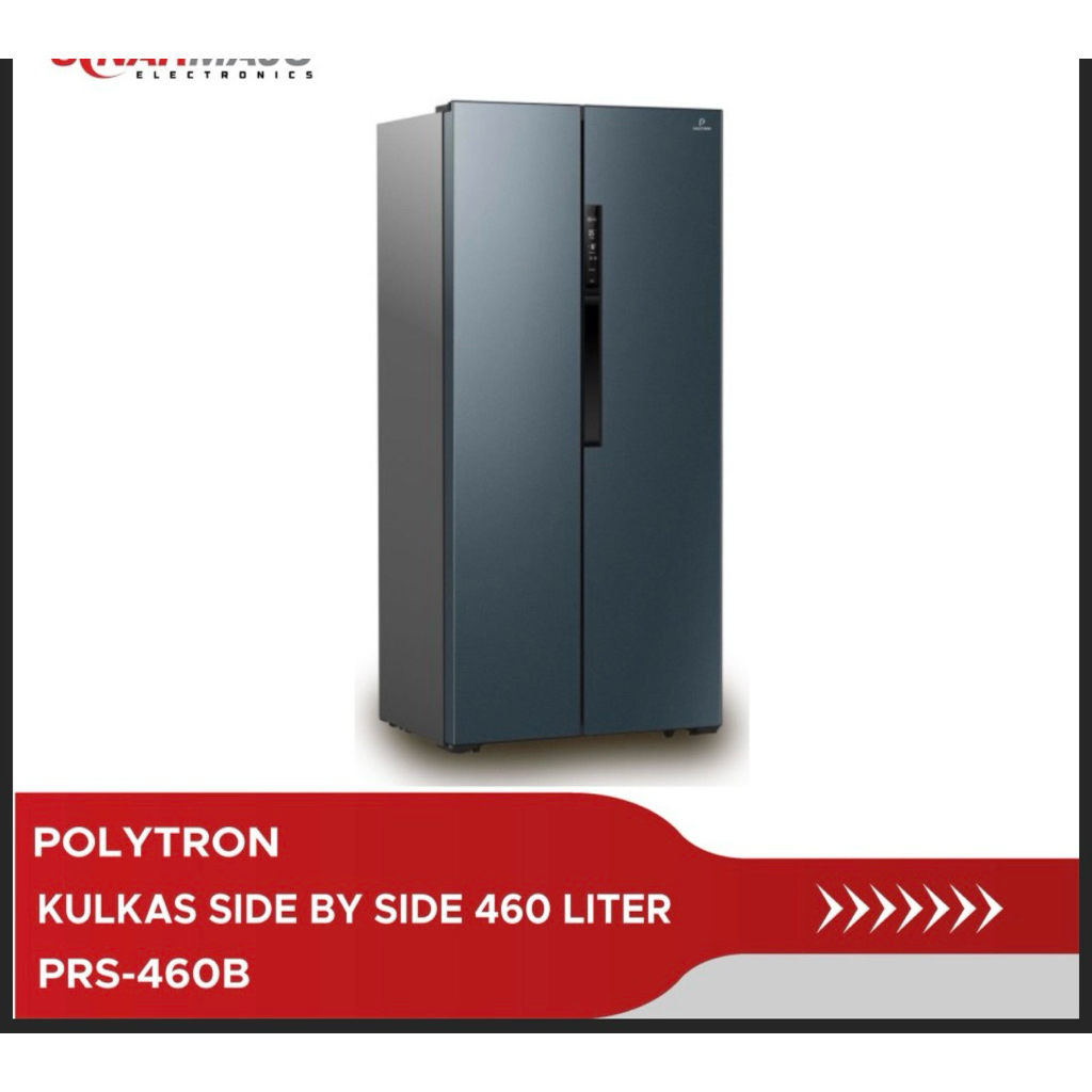 Polytron Refrigerator PRS-460 - Kulkas Belleza Side By Side (Blue Grey)