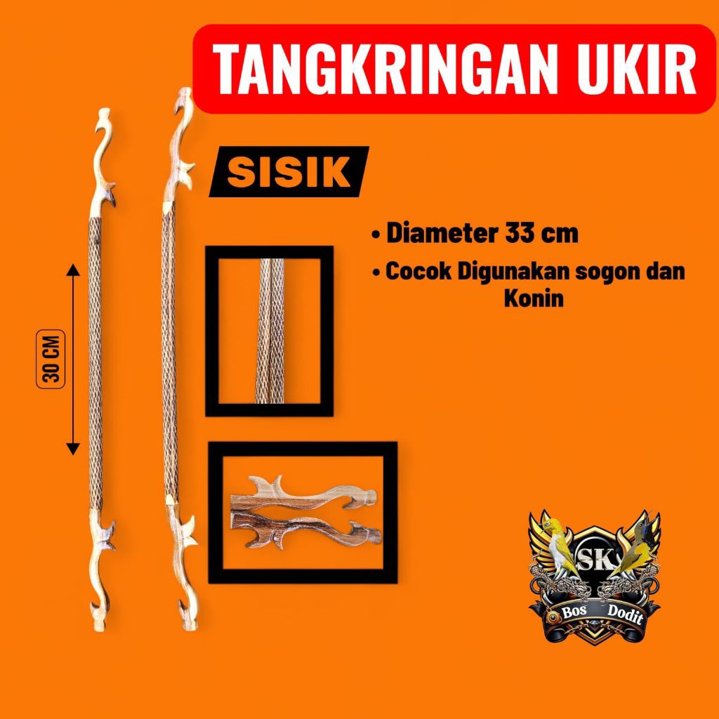Tangkringan Ukir Sisik ( tangkringan ukir sisik Bos Dodit diameter 33cm cocok untuk burung sogon mau