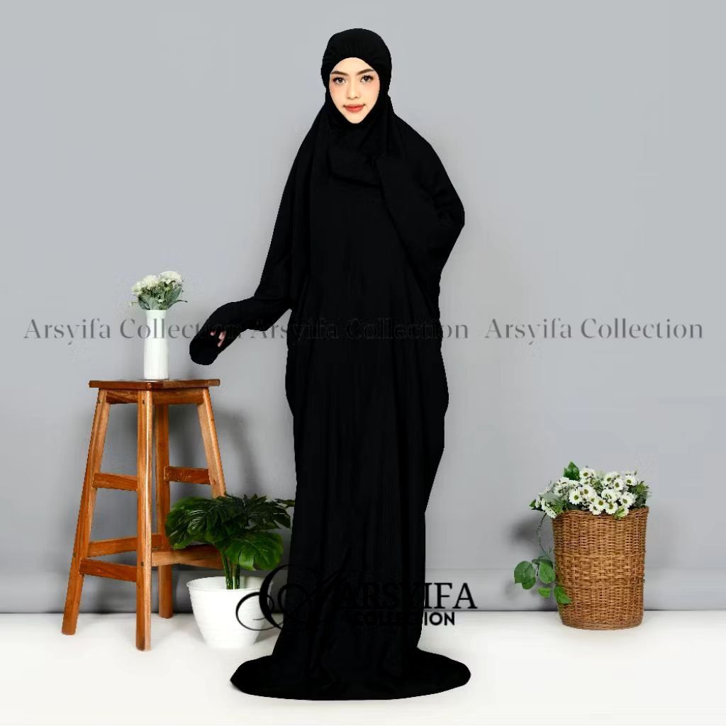 Mukena Terusan Remaja Dewasa Polos Katun Mikro Premium Penutup Dagu