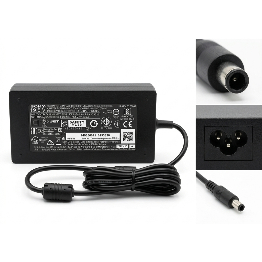 Adaptor TV Led Sony 19.5v 4.36A 4.36Amp Amper Original - Tidak Termasuk Kabel ke Listrik - utk TV So