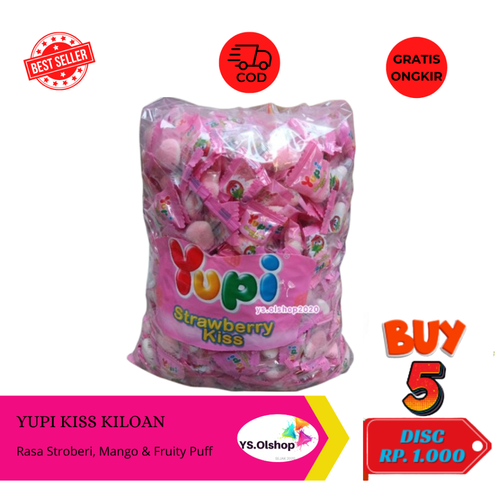 Yupi Kiss Strawberry Kiloan Reseller