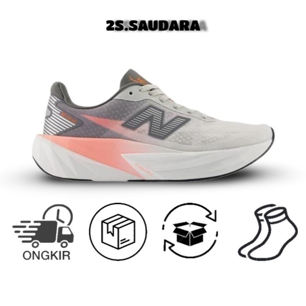 Sepatu Running Nb Rebel v5 Women's White Grey