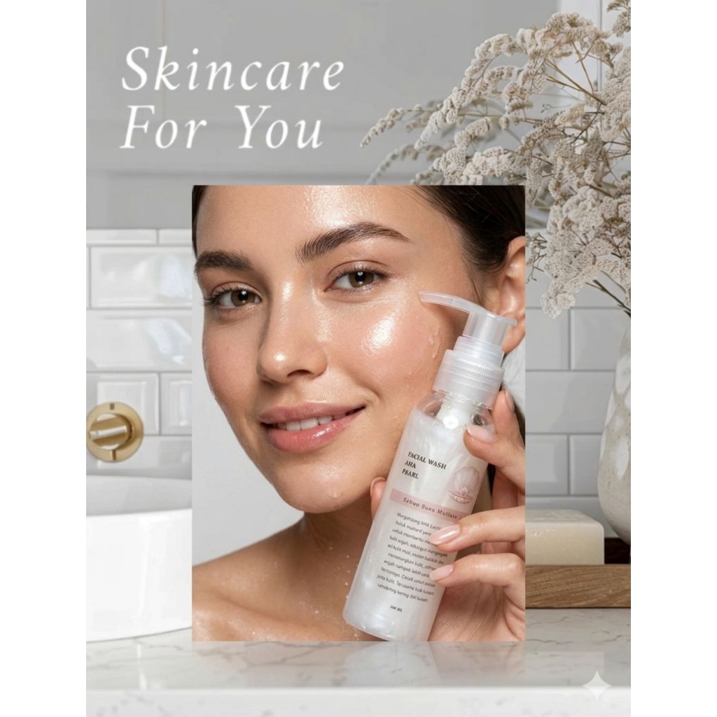 Facial Wash Pearl Mutiara/Sabun AHA Mutiara/Sabun Susu Mutiara/Sabun Whitening/Glowing