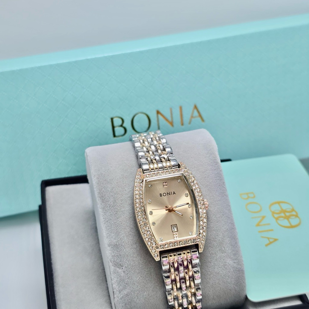[ New Collection ] Jam Tangan Wanita Bonia Case Permata Date Aktif free Box Fullset & PaperBag