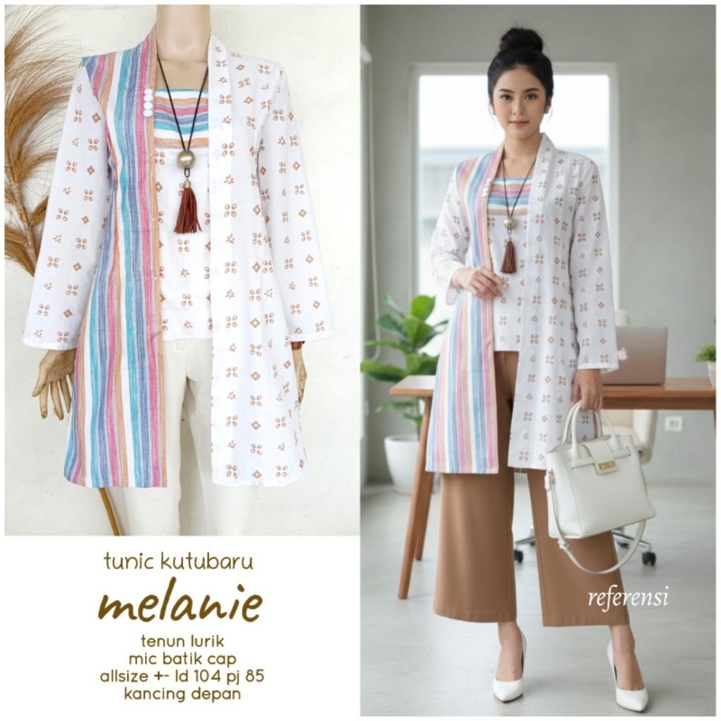 Kebaya Kutubaru Mela Katun Cap Garutan Ori Mix Lurik Kebaya Wisuda Hijab Kebaya Kondangan Kebaya Mod