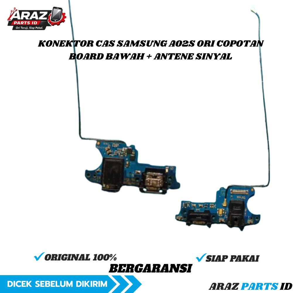 Papan Cas Samsung A02s Original Copotan | Konektor Charger Board Bawah A02s | Araz Parts ID