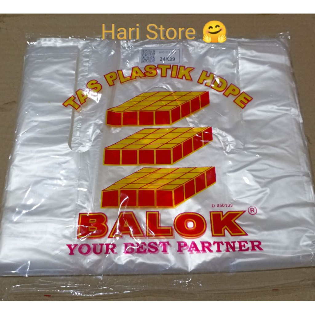 Kantong Tas Plastik HDPE Kresek Bening Merek Balok