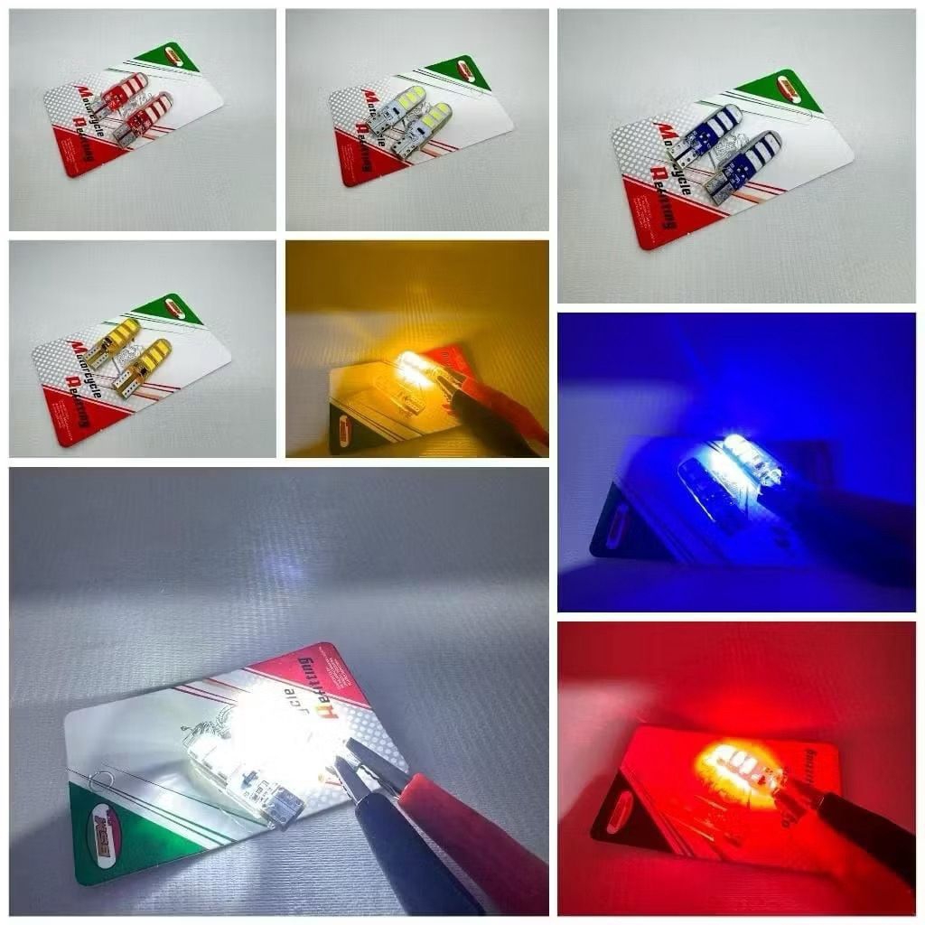 COD-Lampu Sein LED Jelly T10 6 LED Flashing Kedip 12V DC Universal Motor Senja Variasi