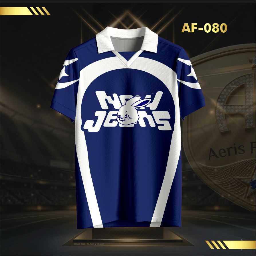 Jersey Morfem Diamond Blue Vintage V-Neck Unisex – Kaos Diamond Stripe Blue White Full Print AF-080