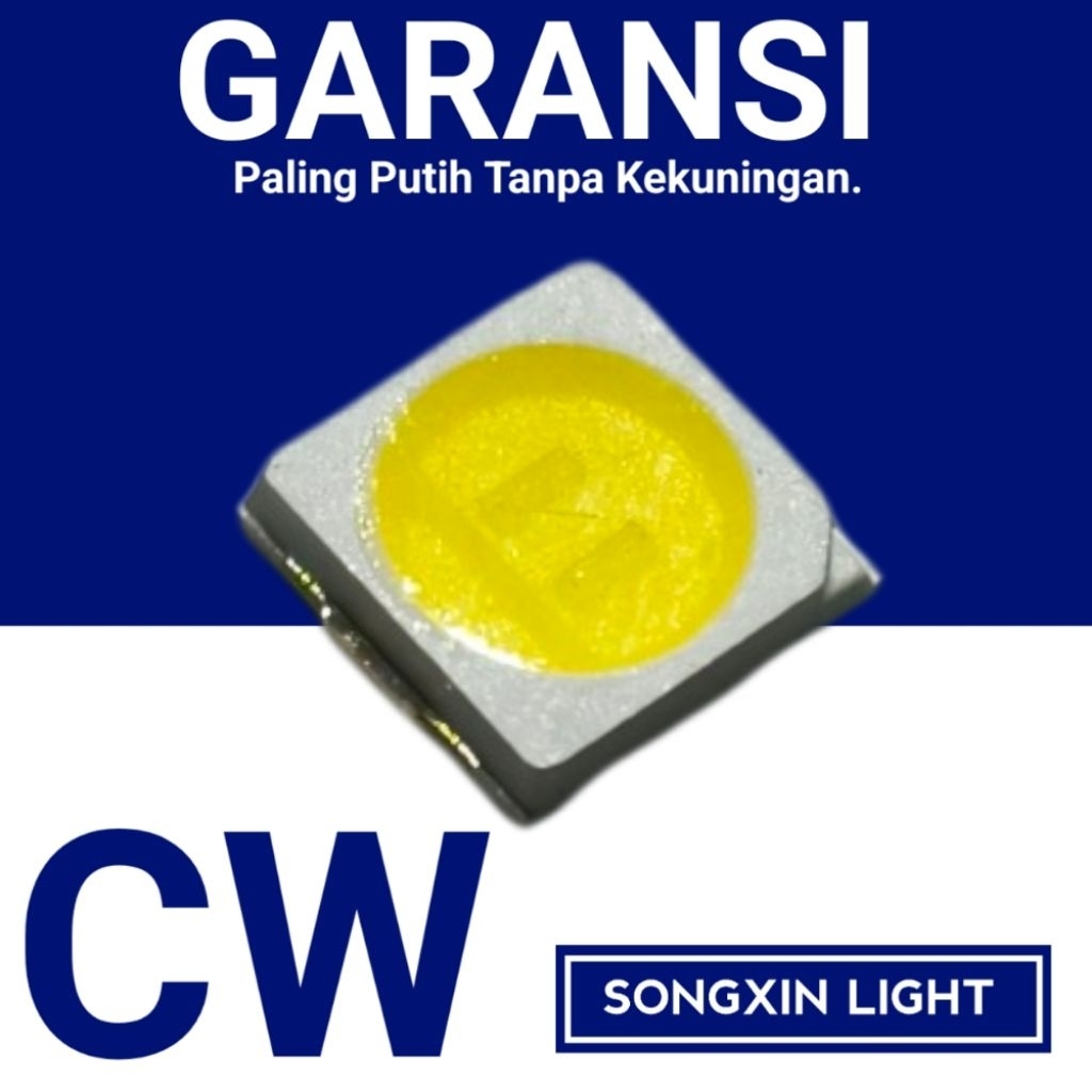 CW 6V 150MA 1W 3030 PUTIH COOL TANPA KEKUNINGAN COCOK UNTUK PCB 2835 3030 SONGXIN