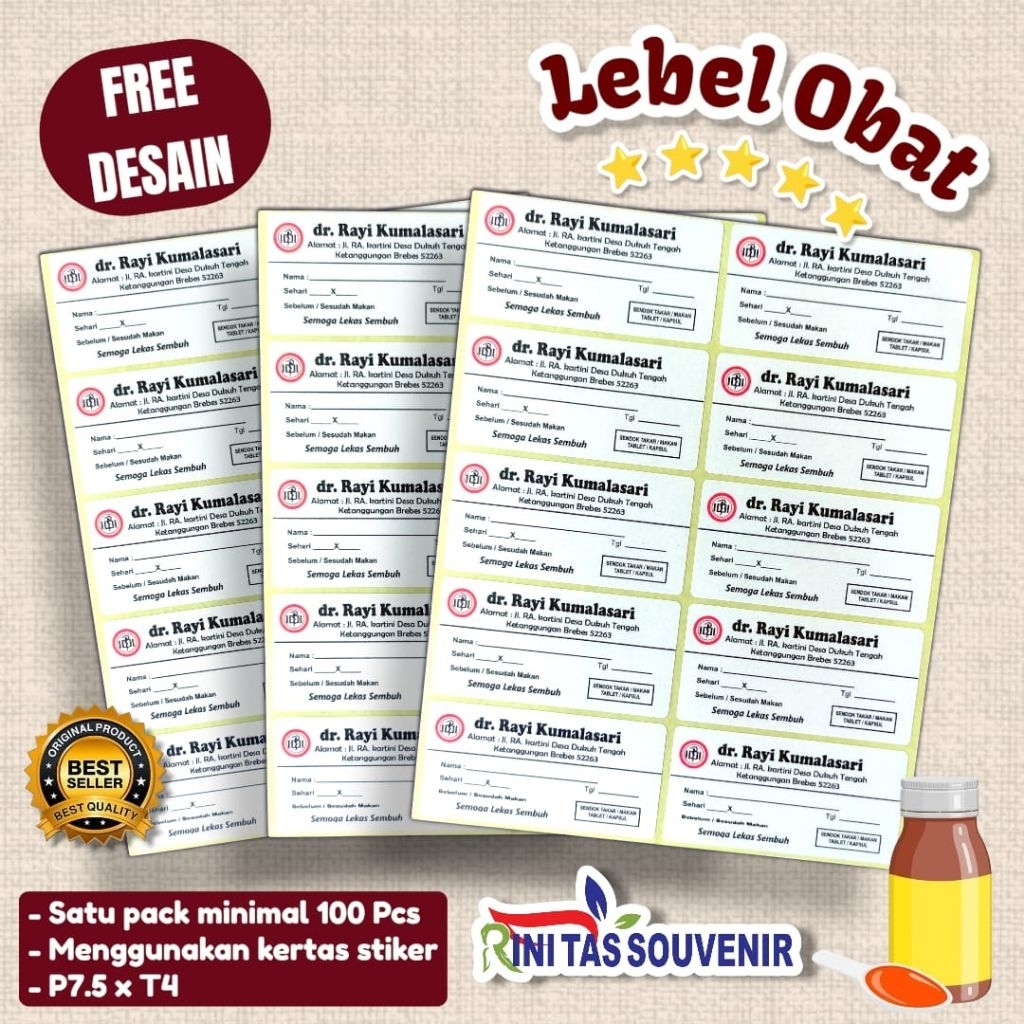 Etiket Label Obat Bidan Etiket label obat karakter Etiket label obat murah