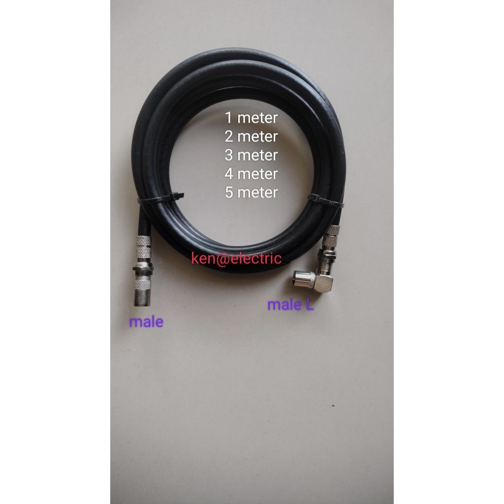 kabel antena Tv rg6 konektor f+jack male L to male