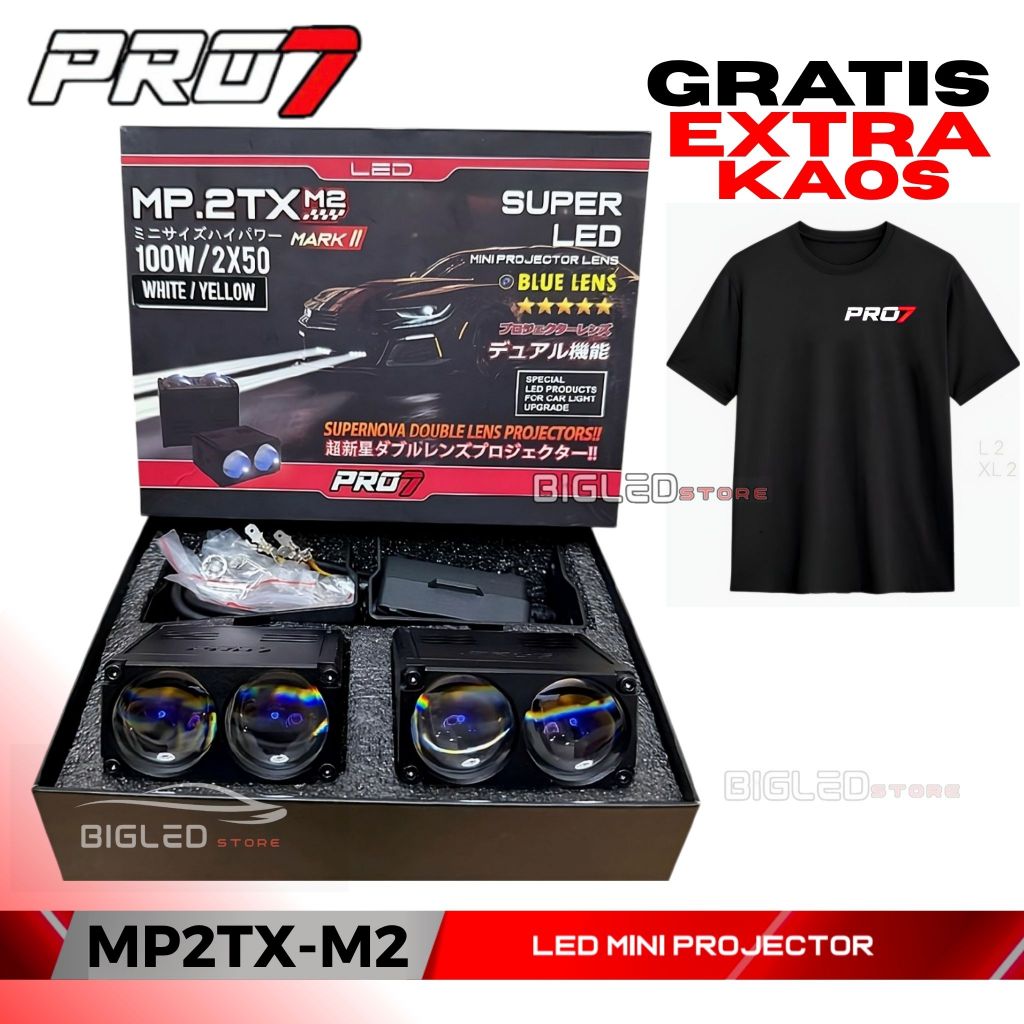 [GRATIS EXTRA KAOS] MINI PROJECTOR PROJIE 2 MATA LENSA PRO 7 PRO7 MP2TX MP2TX-M2 MP 2TX PREMIUM MARK