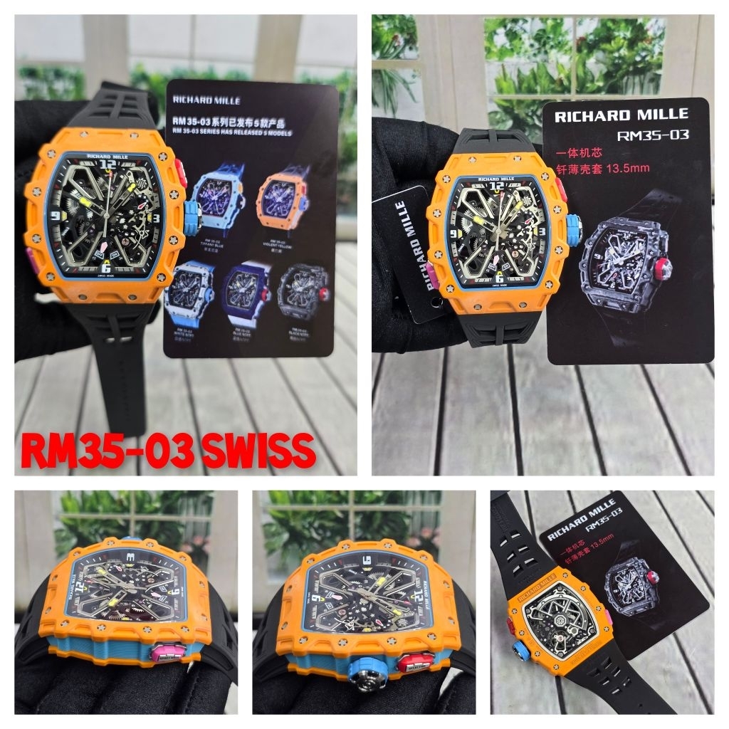 JAM TANGAN COWOK RM 35.03 CA CARBON AUTOMATIC SWISS CLONE