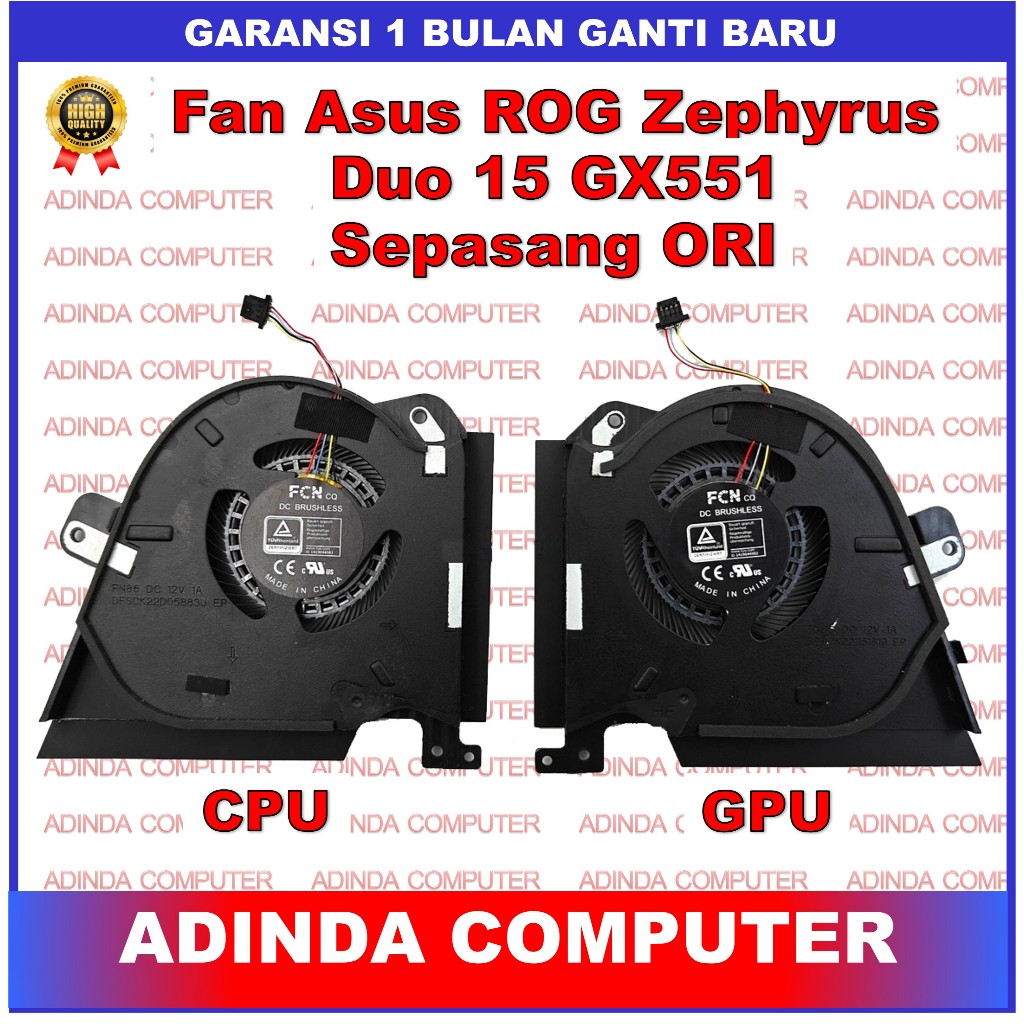 Kipas Fan Asus ROG Zephyrus Duo 15 GX551 GX551QS GX551SE GX551Q GX551QR GX551QM GX550SE CPU Kanan GP