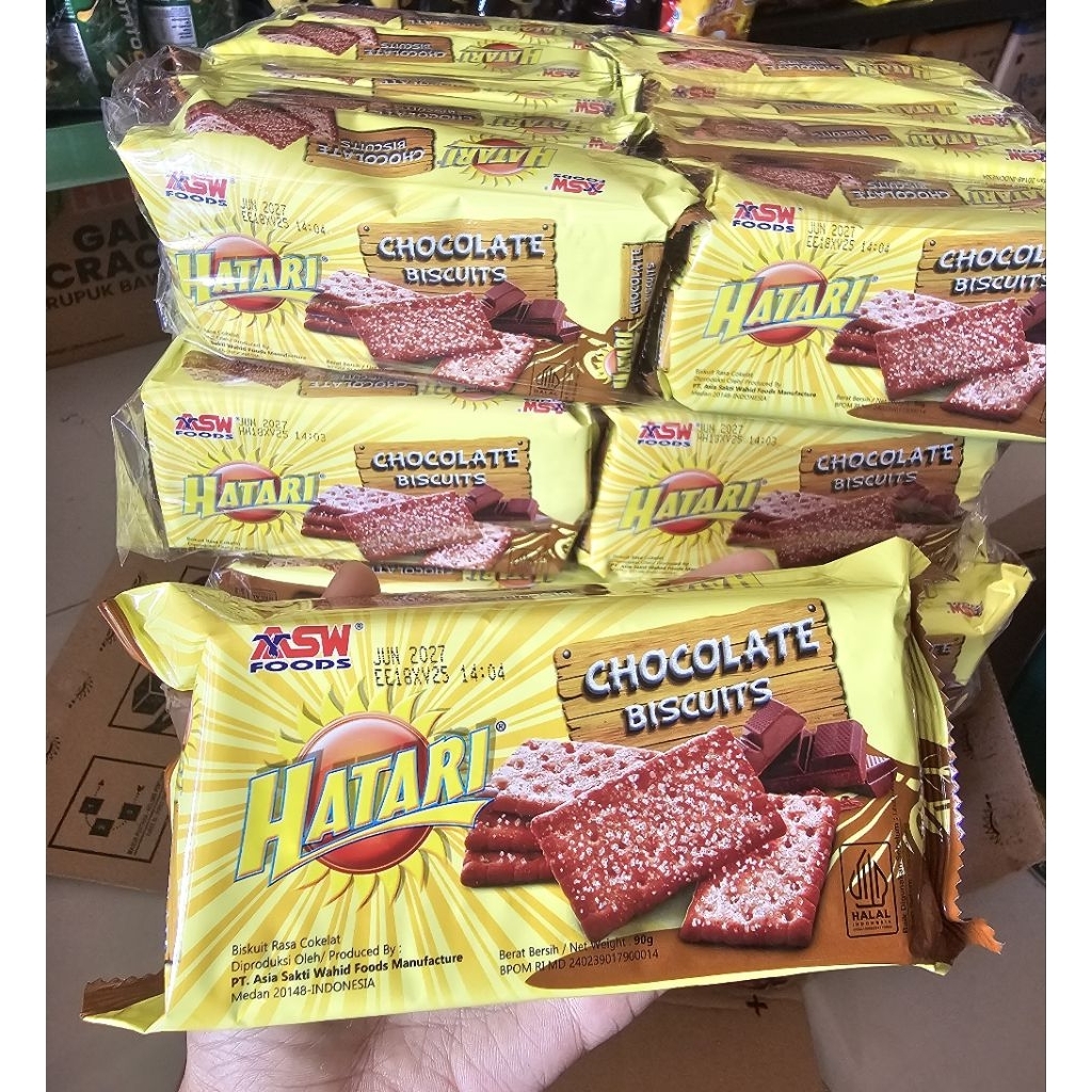 Biskuit Hatari 90gr chocolate banana 1 karton isi 40 [ Ready Stok ]
