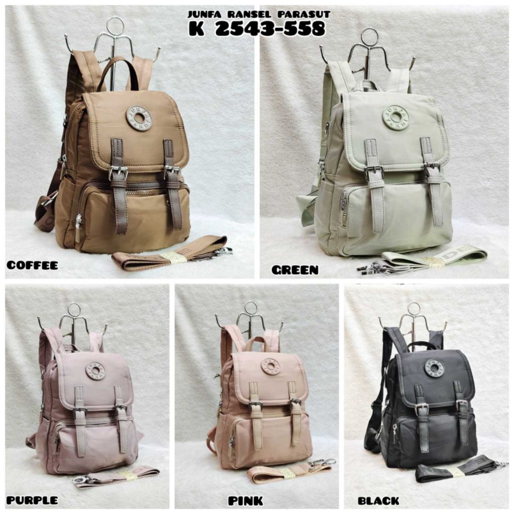 Ransel wanita kanvas junfa kode k 2543-558 uk p26xL15xT30 cm import