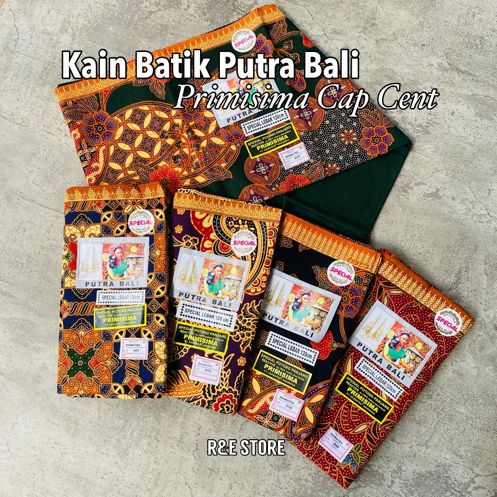 Kain Batik Cap Cent Putra Bali Katun Halus Tebal Spesial Potong Panjang Samping Jarik Ibu Melahirkan