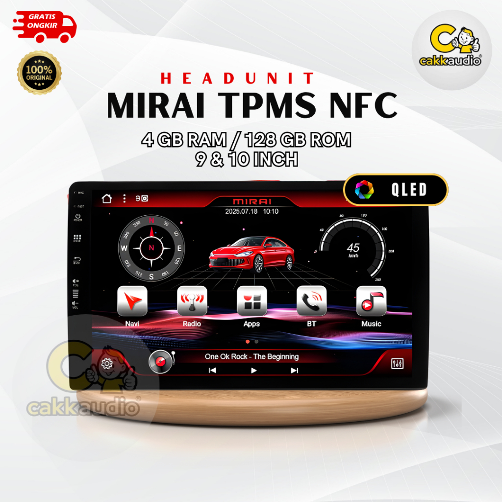 Head Unit Android Mobil MIRAI TPMS NFC QLED  | 9 Inch/10 Inch | 4GB RAM + 128GB ROM