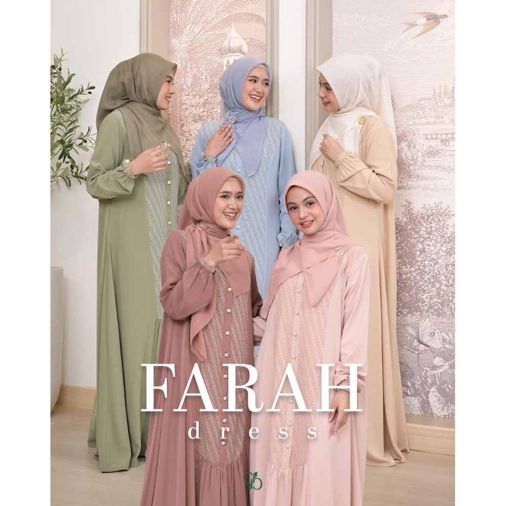 GREENISM - FARAH DRESS BY GREENISM - GAMIS WANITA MUSLIM CANTIK DAN ELEGANT